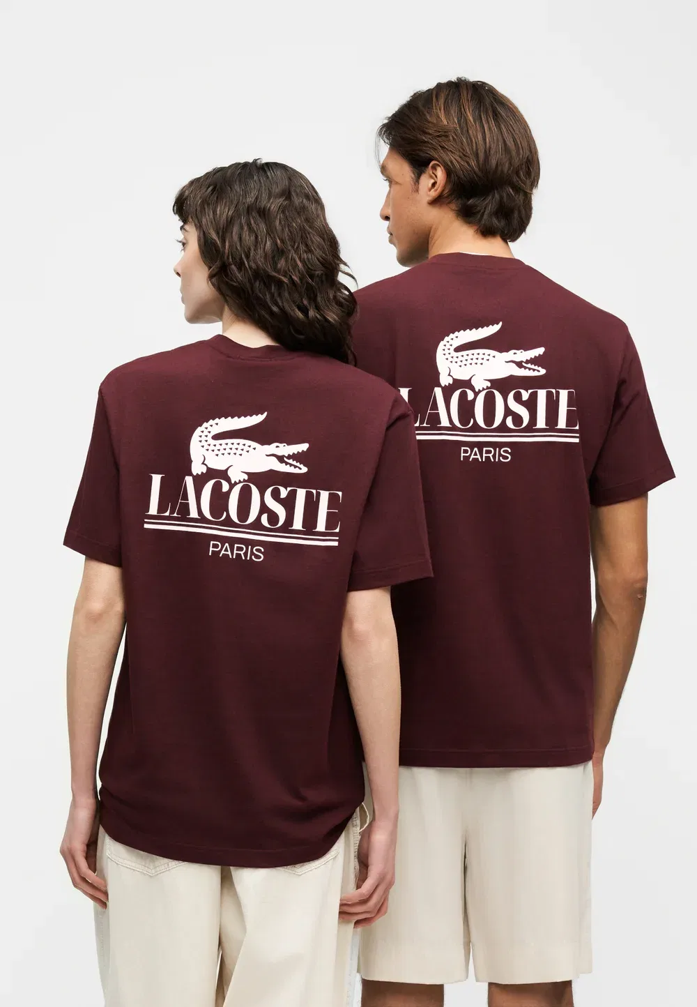 Футболка Lacoste Oxalis с принтом, белая — фото 3