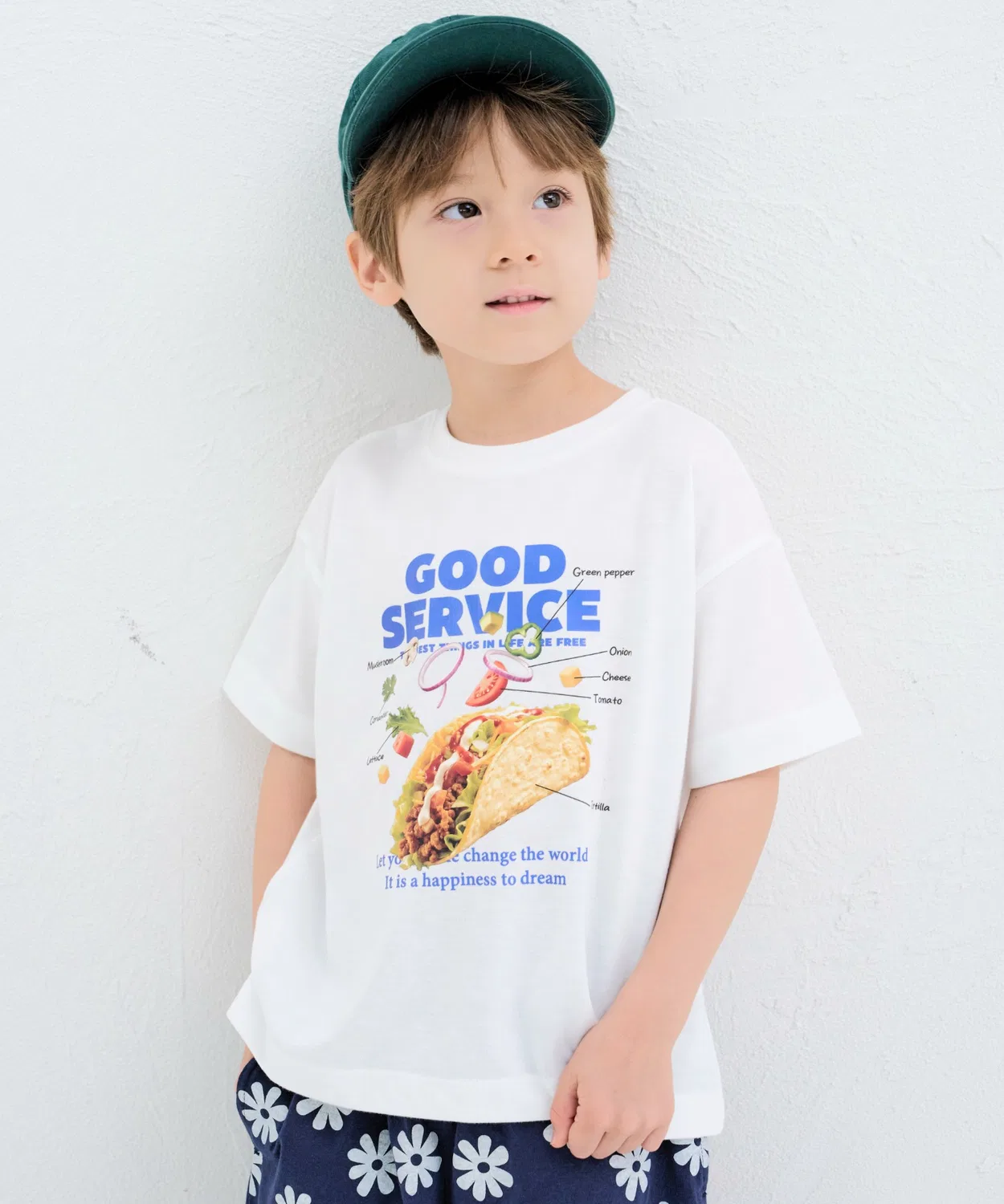 Детская футболка с принтом Retro Food Graphic Unisex pairmanon, White Other