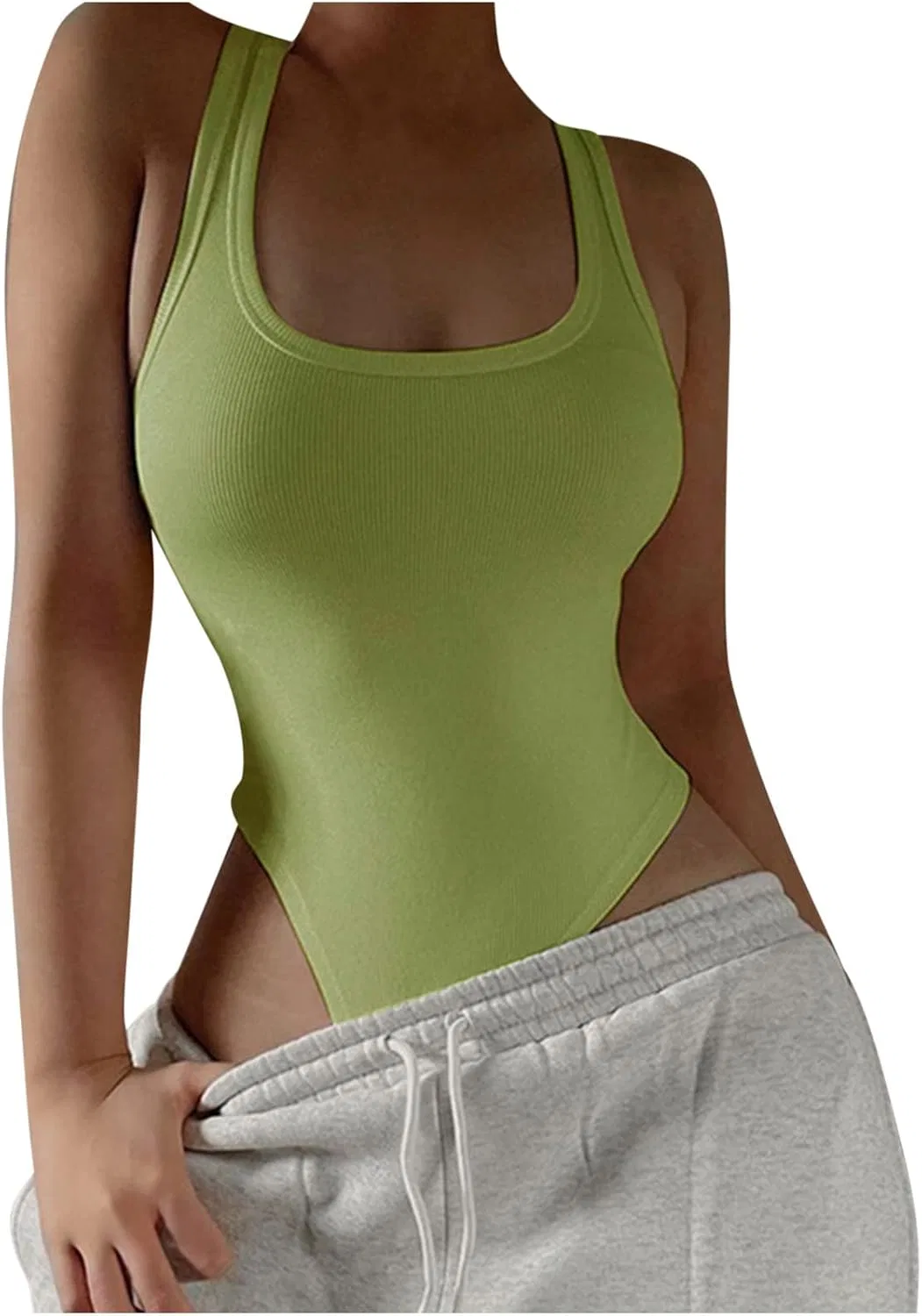 Женский цельнокроеный купальник с утяжкой живота High Cut, Army Green