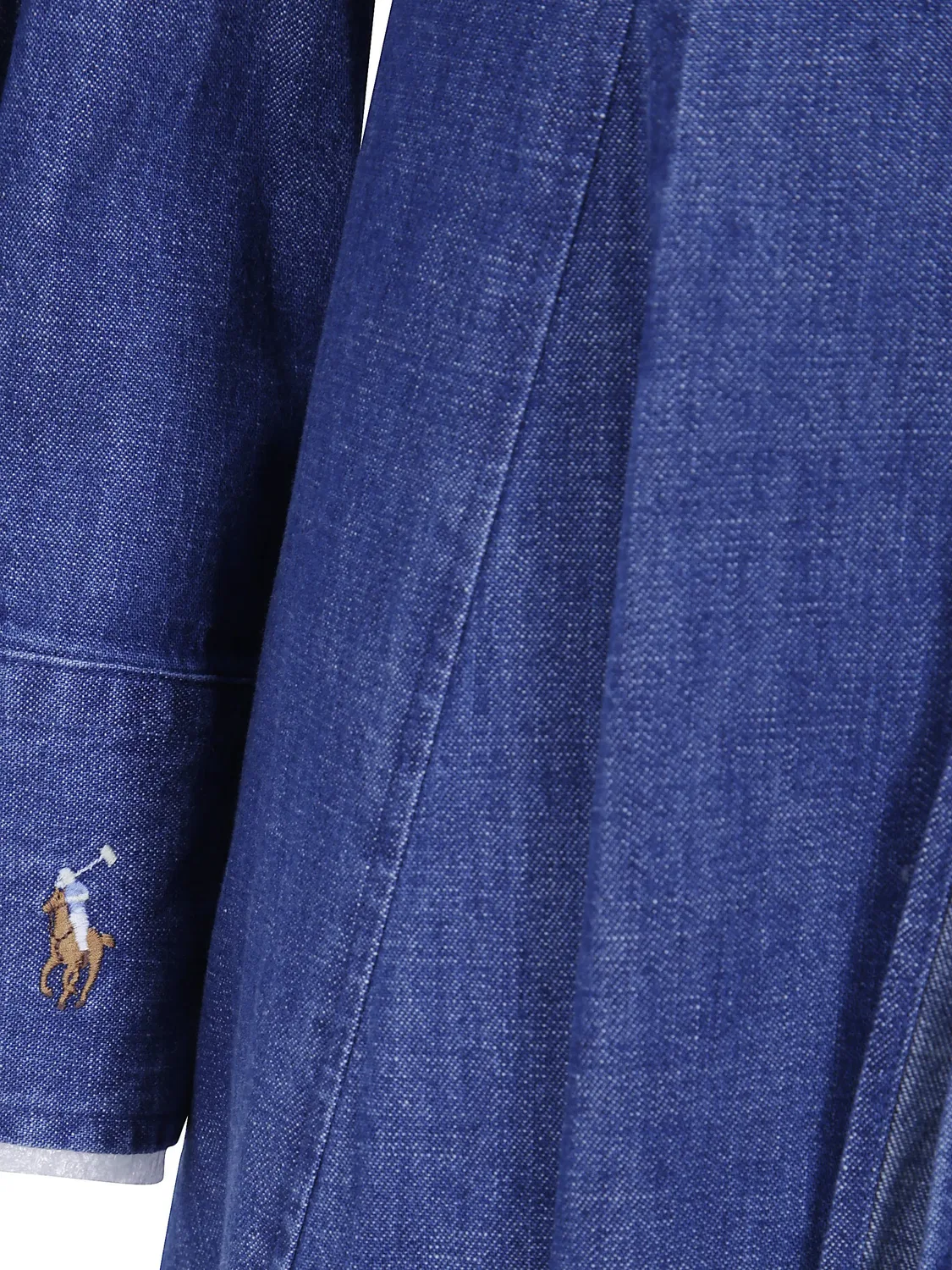 Платье миди с поясом и пуговицами Polo Ralph Lauren, синий — фото 3