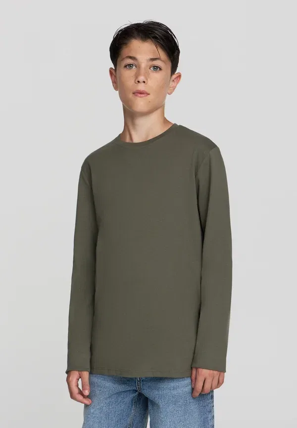 Комплект из 3 футболок с длинным рукавом, хлопок, Terranova, Green, Grey, черный/зеленый/серый — фото 2