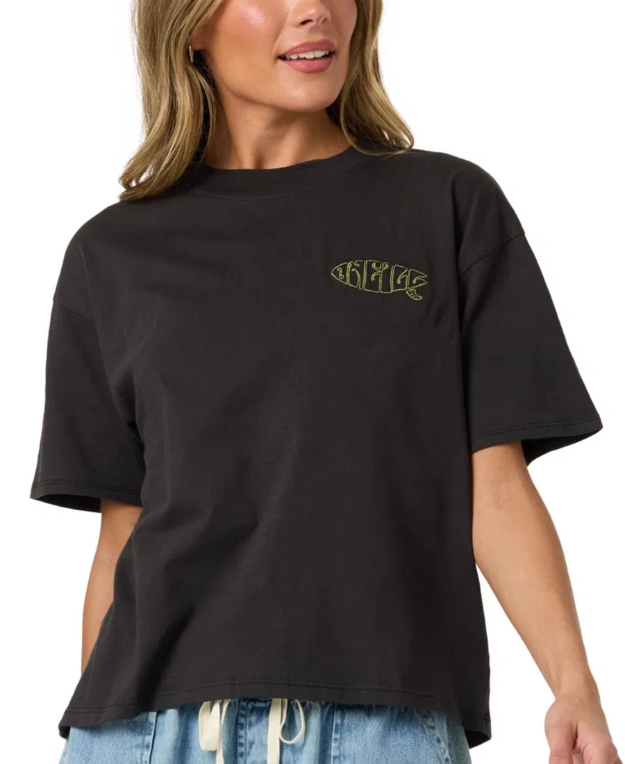 Футболка с принтом Board Graphic, модель Women's Board Graphic Crewneck T-Shirt O'Neill, Black