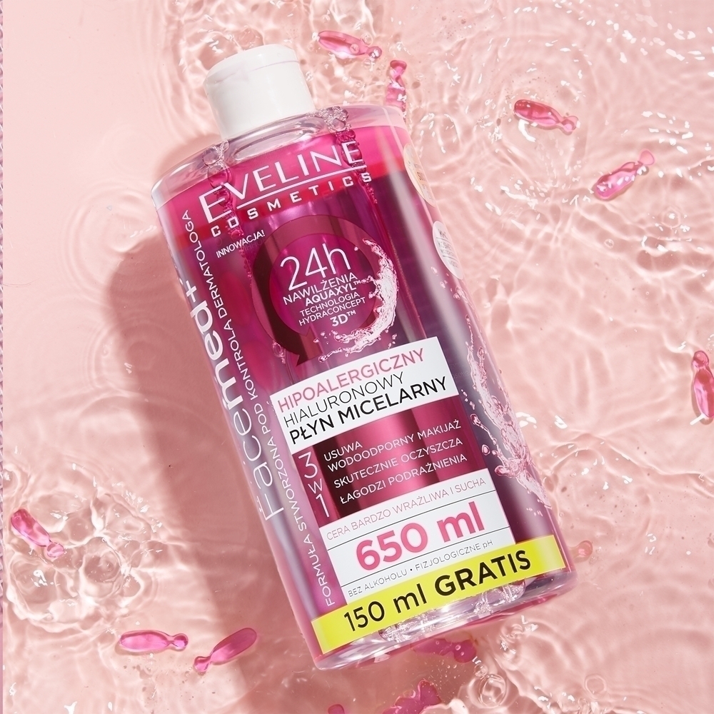 Мицеллярная вода Eveline Cosmetics — Facemed+ очищающая, 650 мл — фото 2