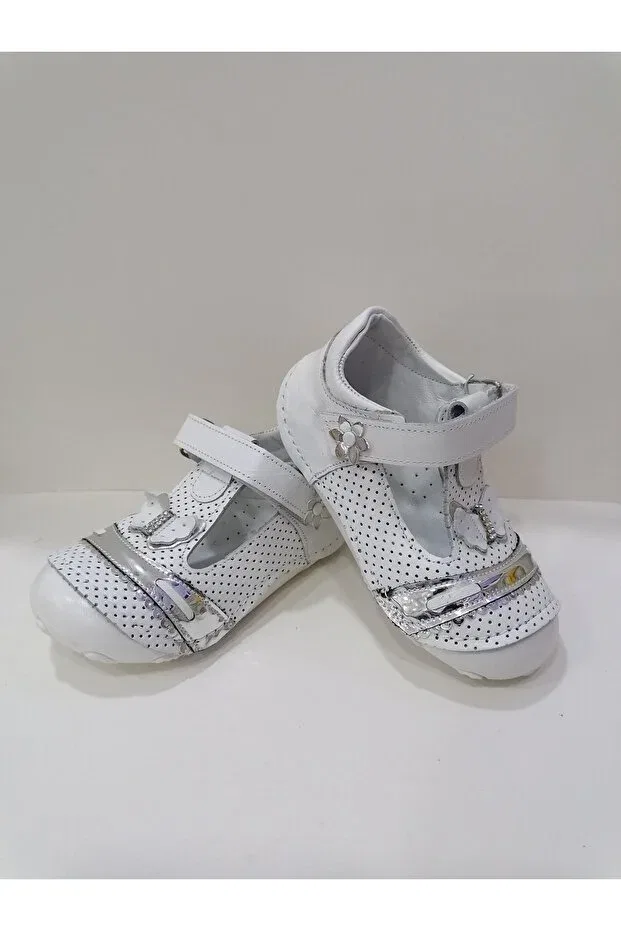 Детские туфли для девочек ортопедические Özgür Kids, White Silver — фото 2