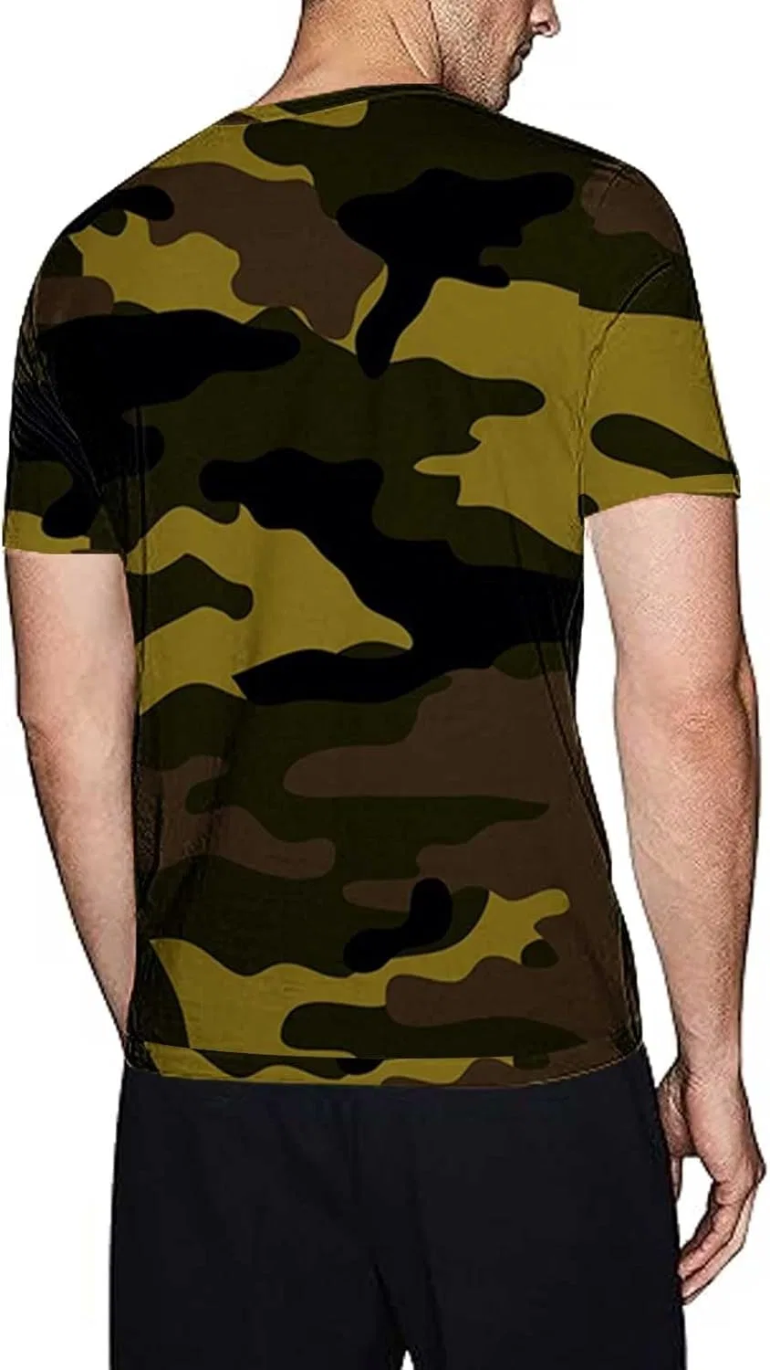 Мужская компрессионная футболка с камуфляжным принтом Miyaomn, Military Green — фото 3