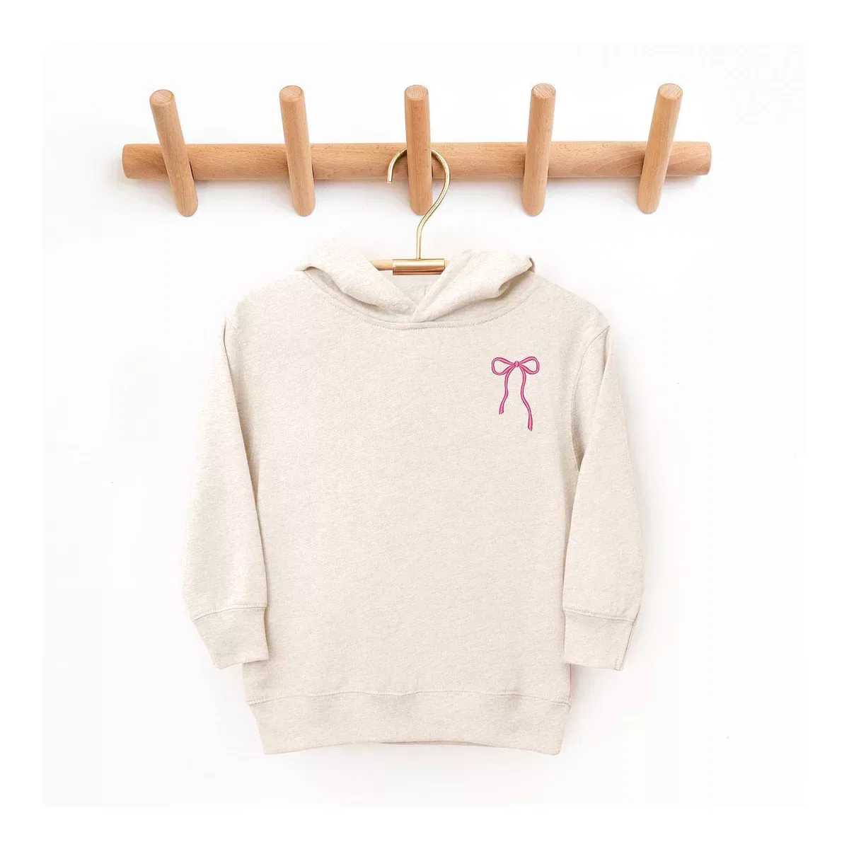Детское худи с вышивкой Thin Bow The Juniper Shop, Natural