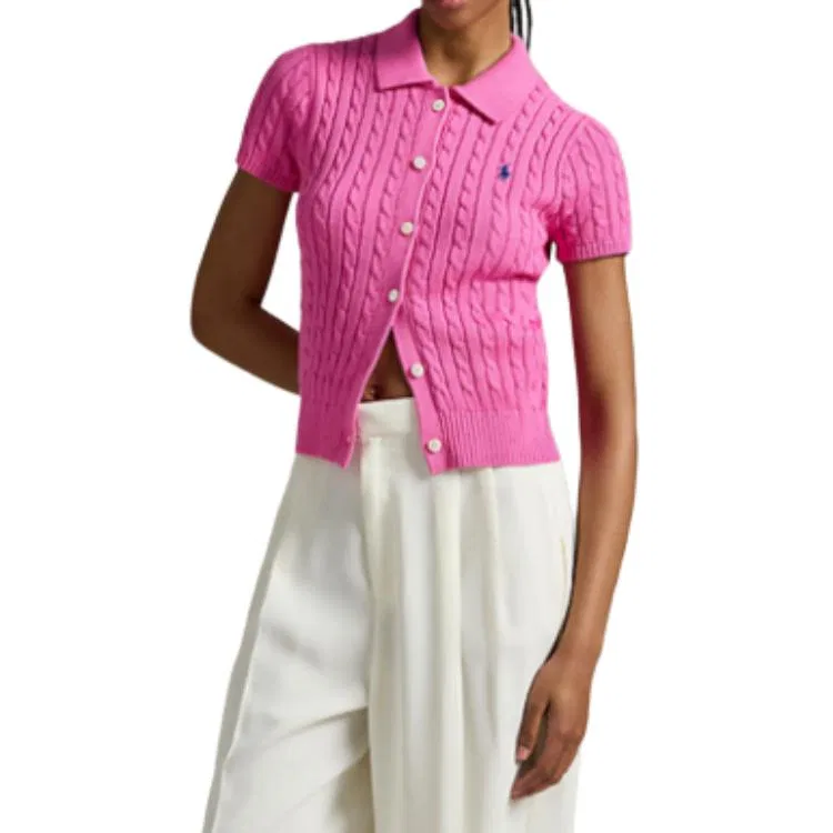Женский облегающий трикотажный свитер с длинным рукавом Polo Ralph Lauren, Pink — фото 3