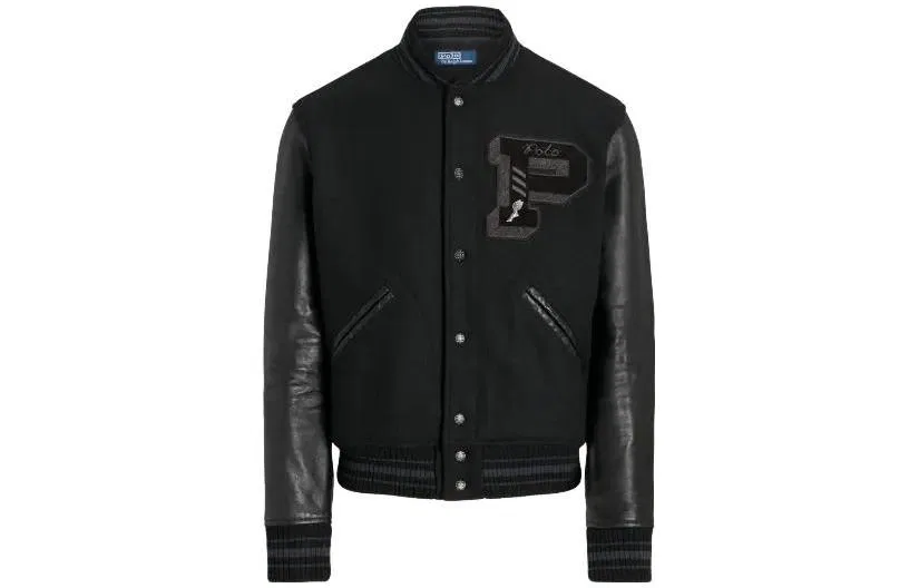 Мужская куртка-бомбер с принтом The Iconic Letterman Polo Ralph Lauren, Black