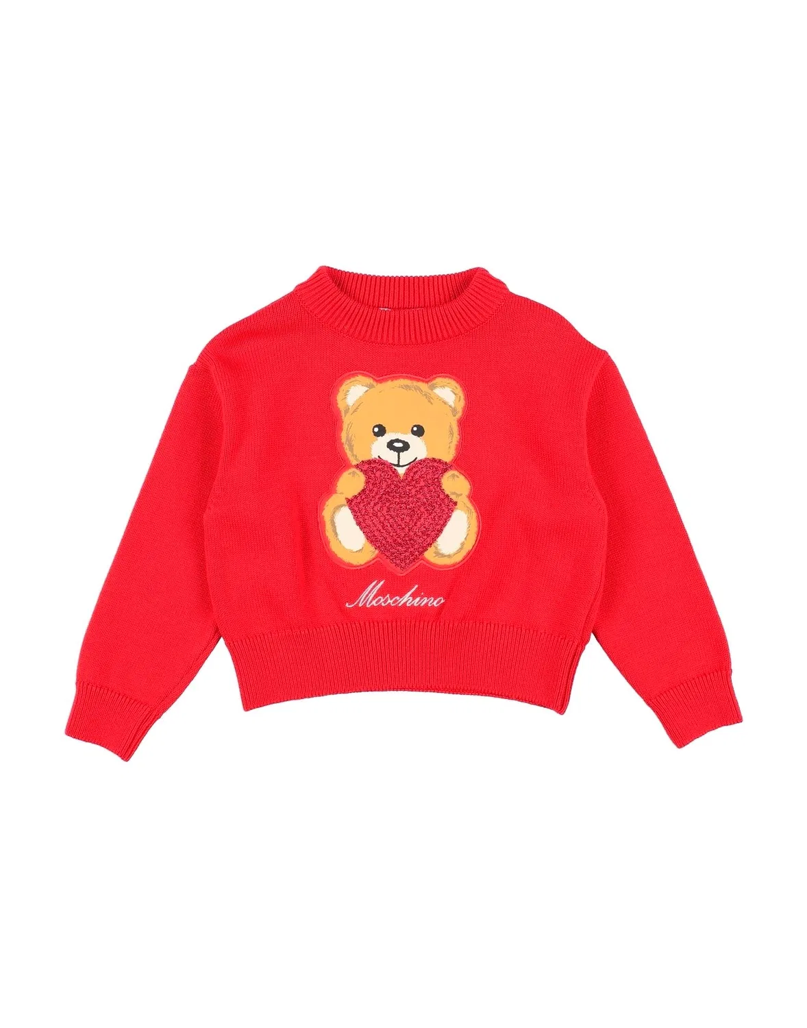 Джемпер с блестками и аппликациями Moschino Teen, красный