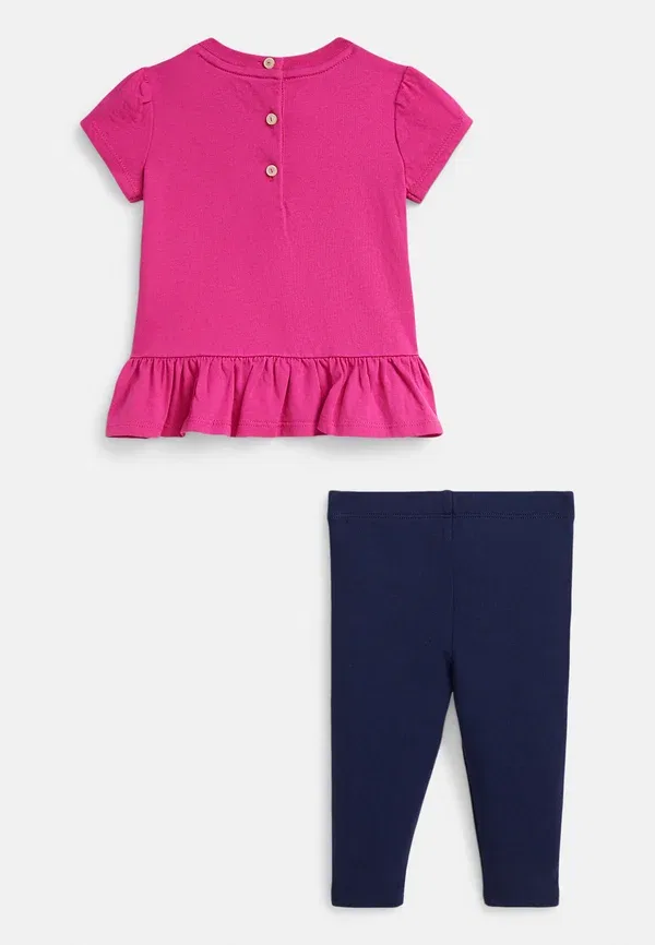 Комплект футболка и леггинсы с принтом Polo bear, Jersey, Polo Ralph Lauren, College Pink, розовый — фото 2