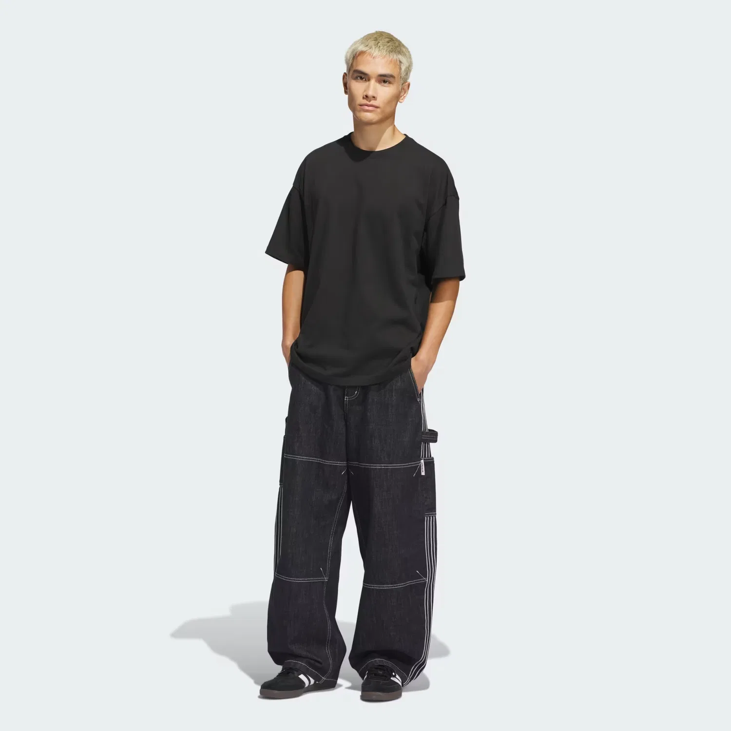 Мужская футболка свободного кроя Trefoil Essentials Adidas Originals, черный — фото 3