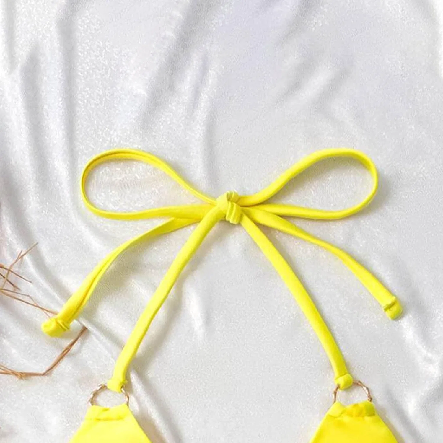 Женский бикини-комплект с треугольными чашками Generic, Yellow — фото 4