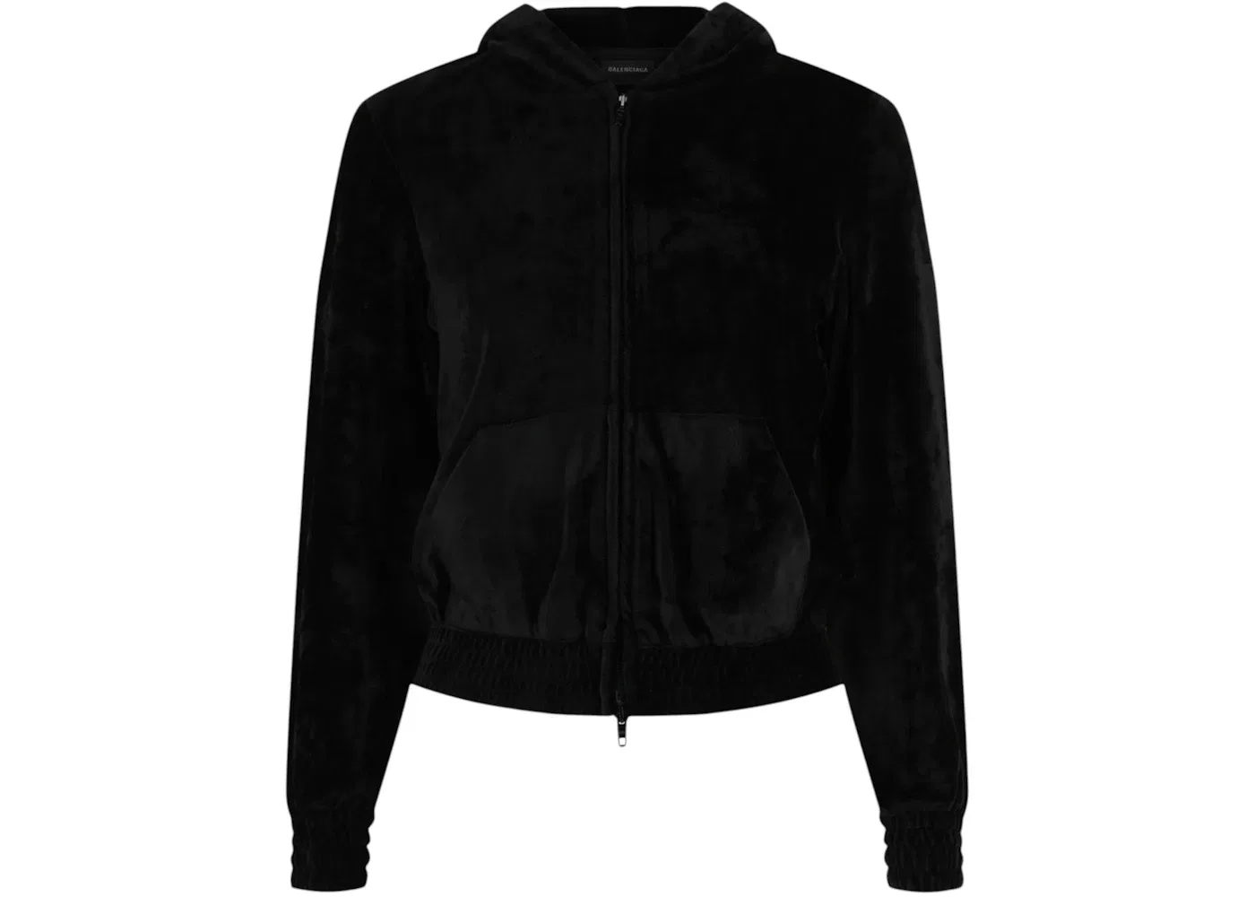 Женская толстовка на молнии с бархатной отделкой Black Balenciaga, черный