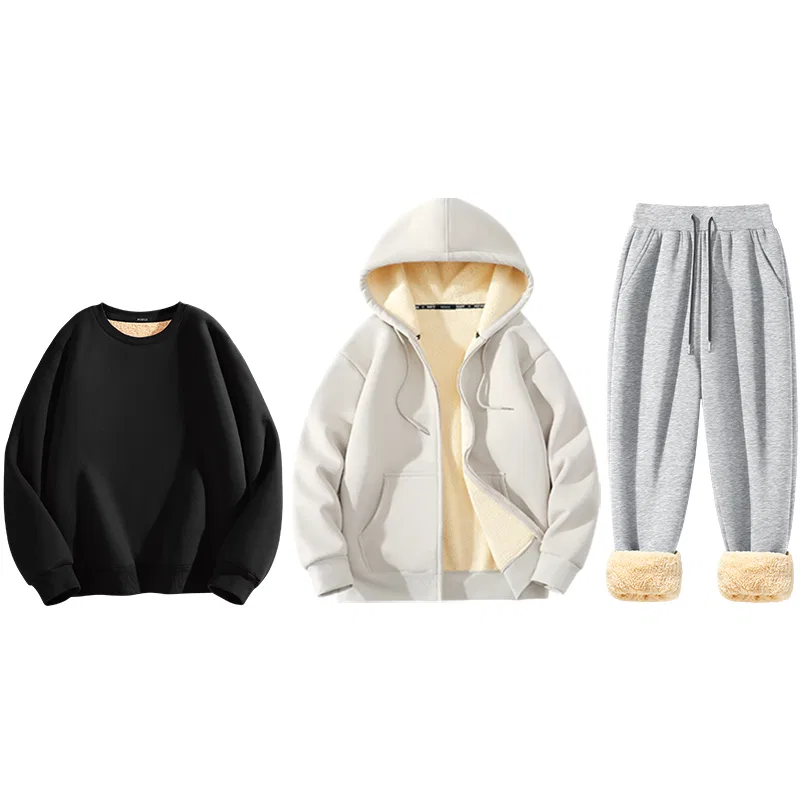 Детский спортивный костюм утепленный из трех предметов MINISO, Black