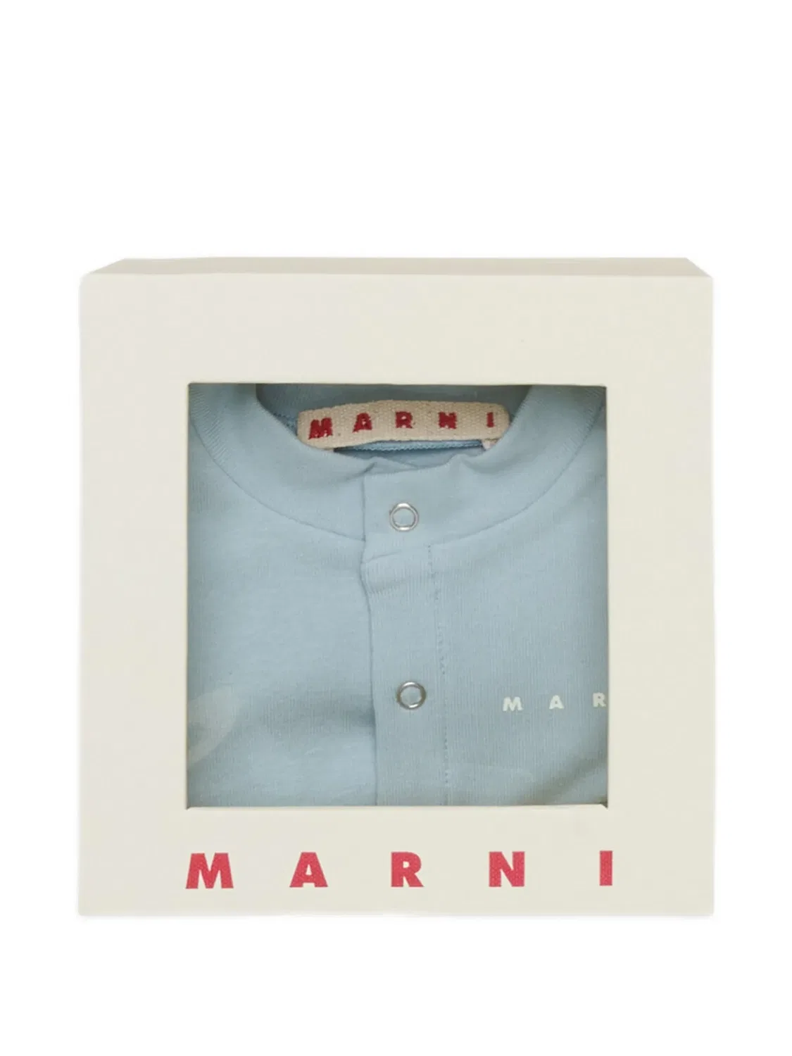 Комплект из трех ромперов с логотипом Marni Kids, синий — фото 4