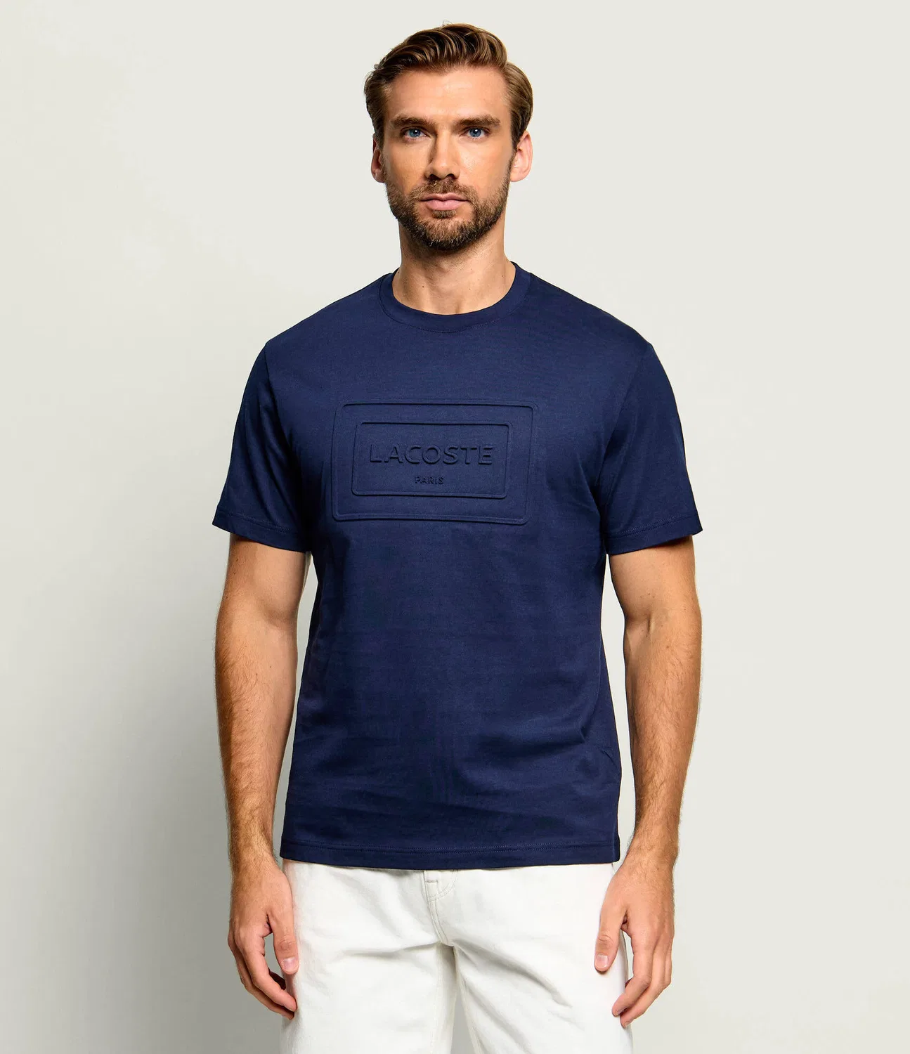 Футболка хлопковая Lacoste, темно-синий