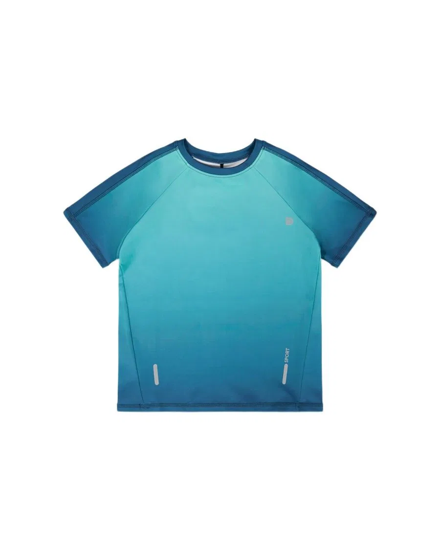 Детская футболка с коротким рукавом и градиентом Teal Gradient Deux par Deux