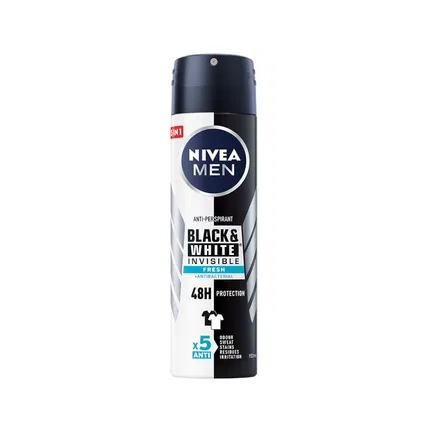 Антиперспирант-спрей Nivea Men Black & White Invisible Fresh, 150 мл