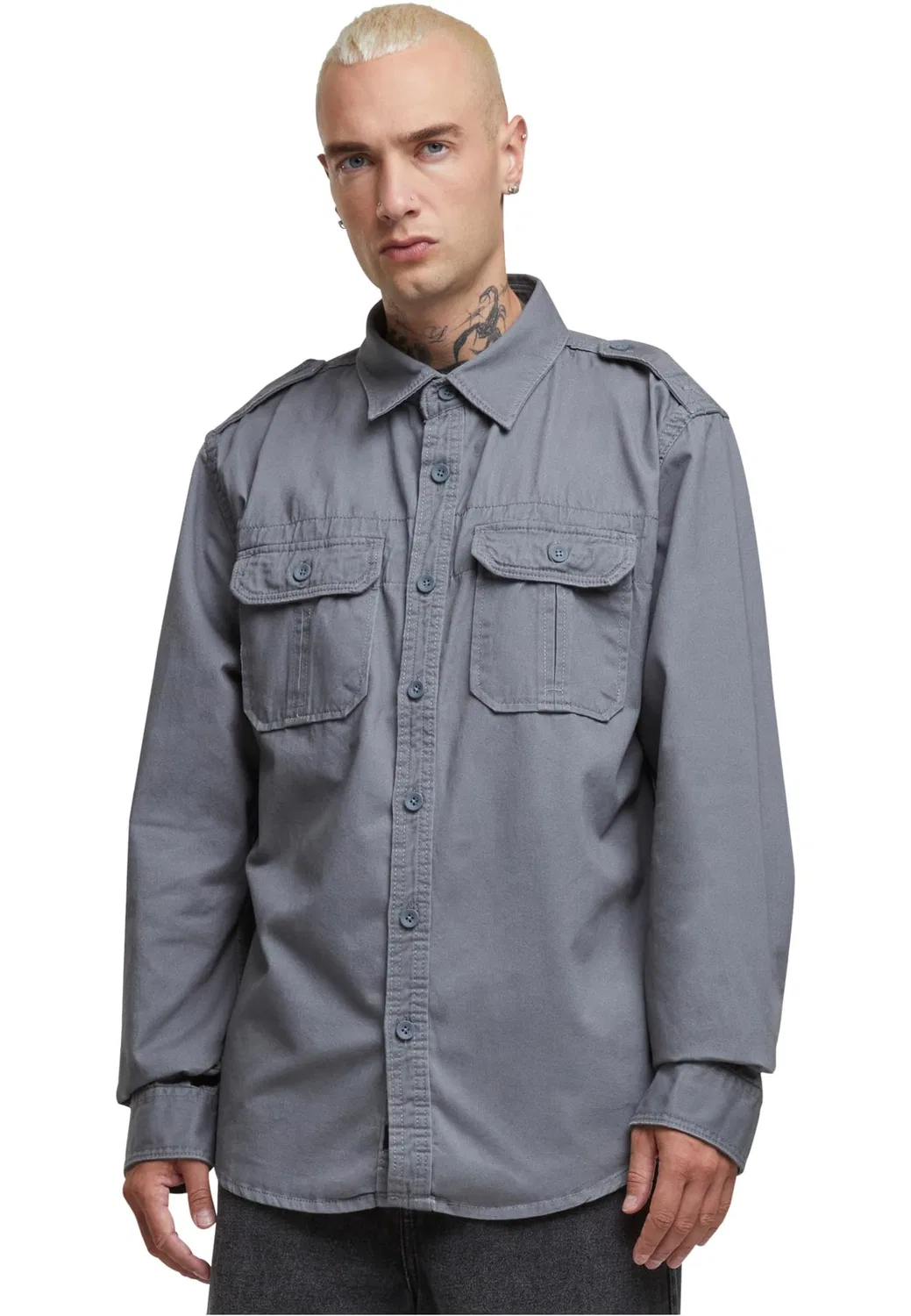 Мужская рубашка с длинным и коротким рукавом Brandit, Charc Grey