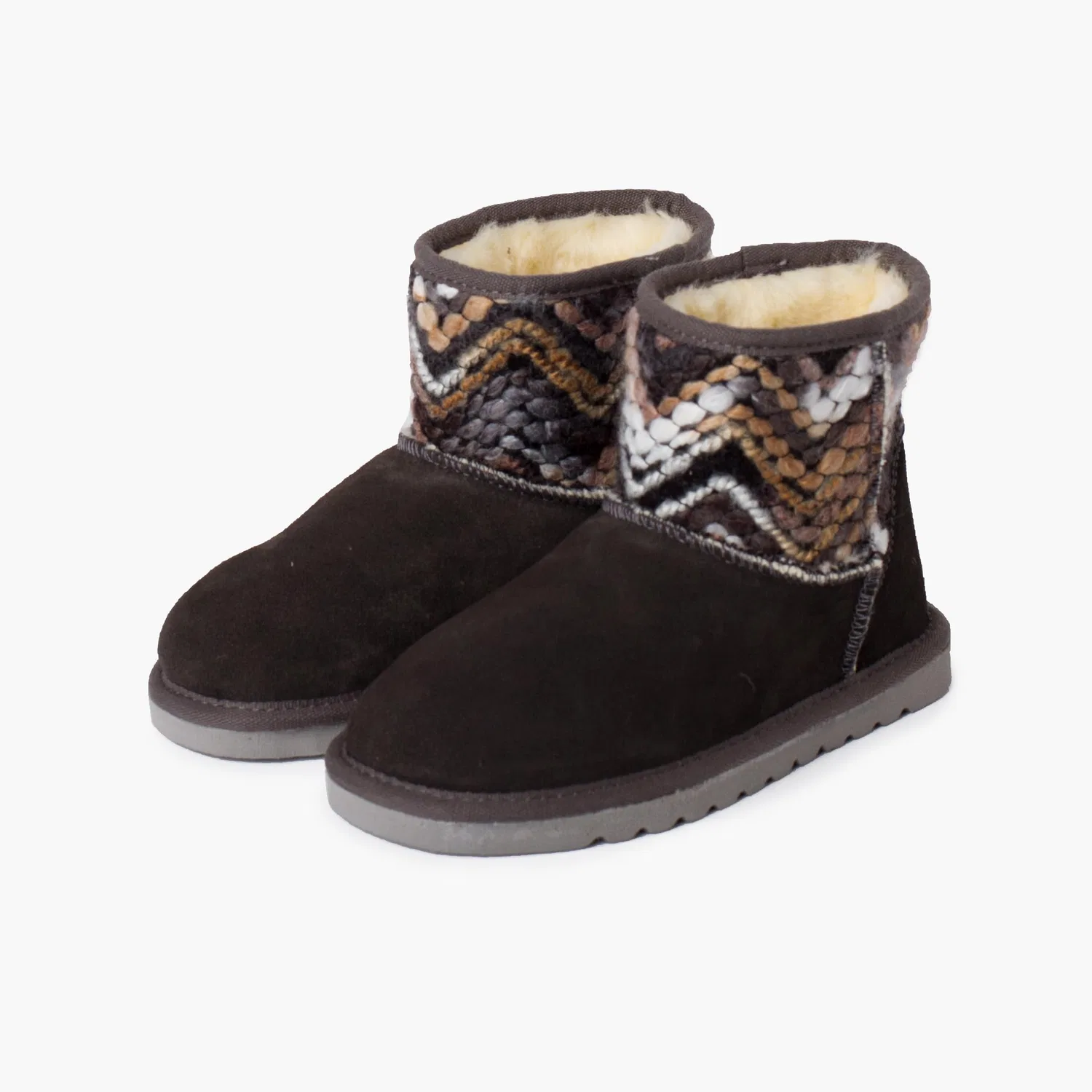 Детские ботинки с шерстяными деталями Pisamonas Australian Type Ankle Boots Wool Details Colours, Grey — фото 4