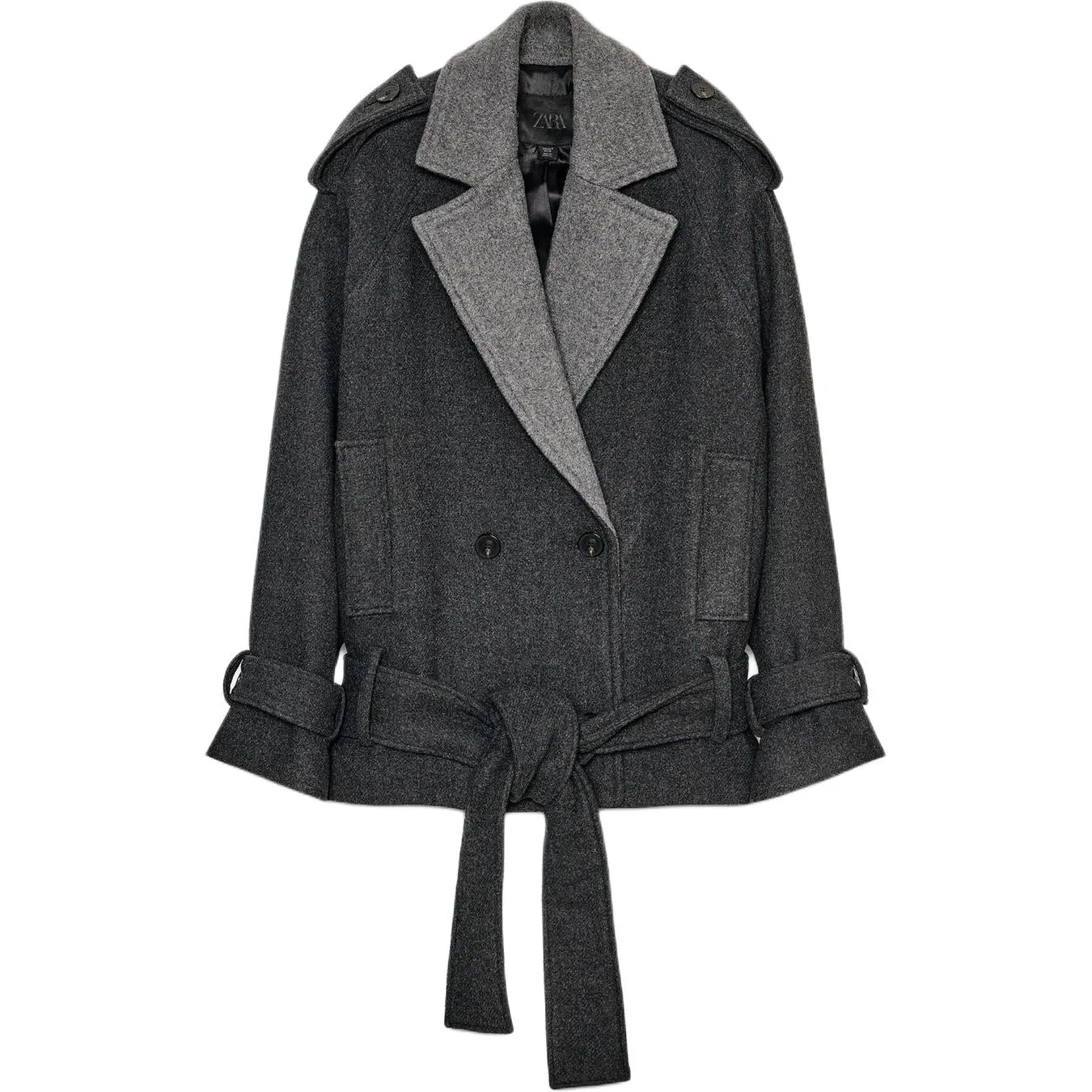 Женское пальто с принтом зебры ZW Coats Zebra Print Gray ZARA, Zebra Print Gray