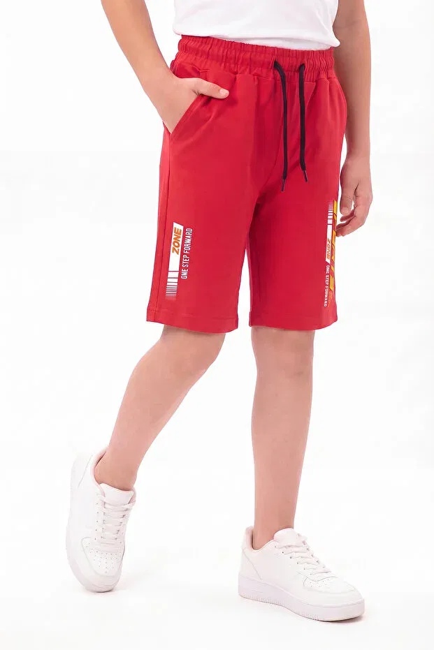 Детские шорты для мальчиков с принтом Sports print Fyk Kids, Red — фото 2