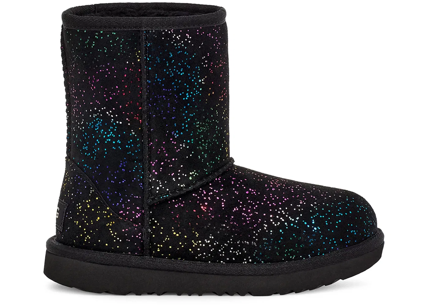 Детские сапоги с блестками UGG Classic II Shimmer Sky Boot UGG, Black/Rainbow Metallic