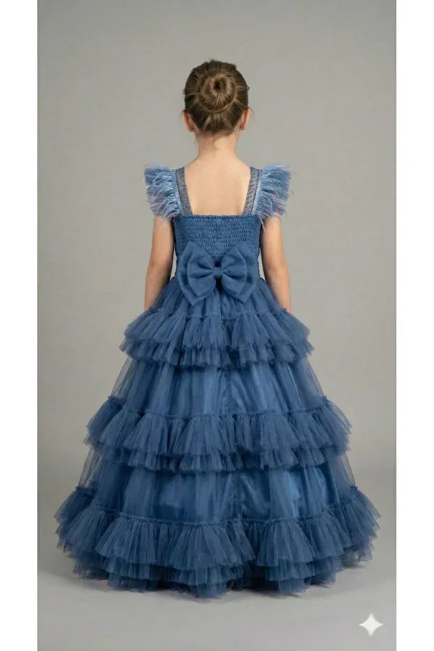 Детское платье для девочек с пайетками Modallita, Indigo — фото 2