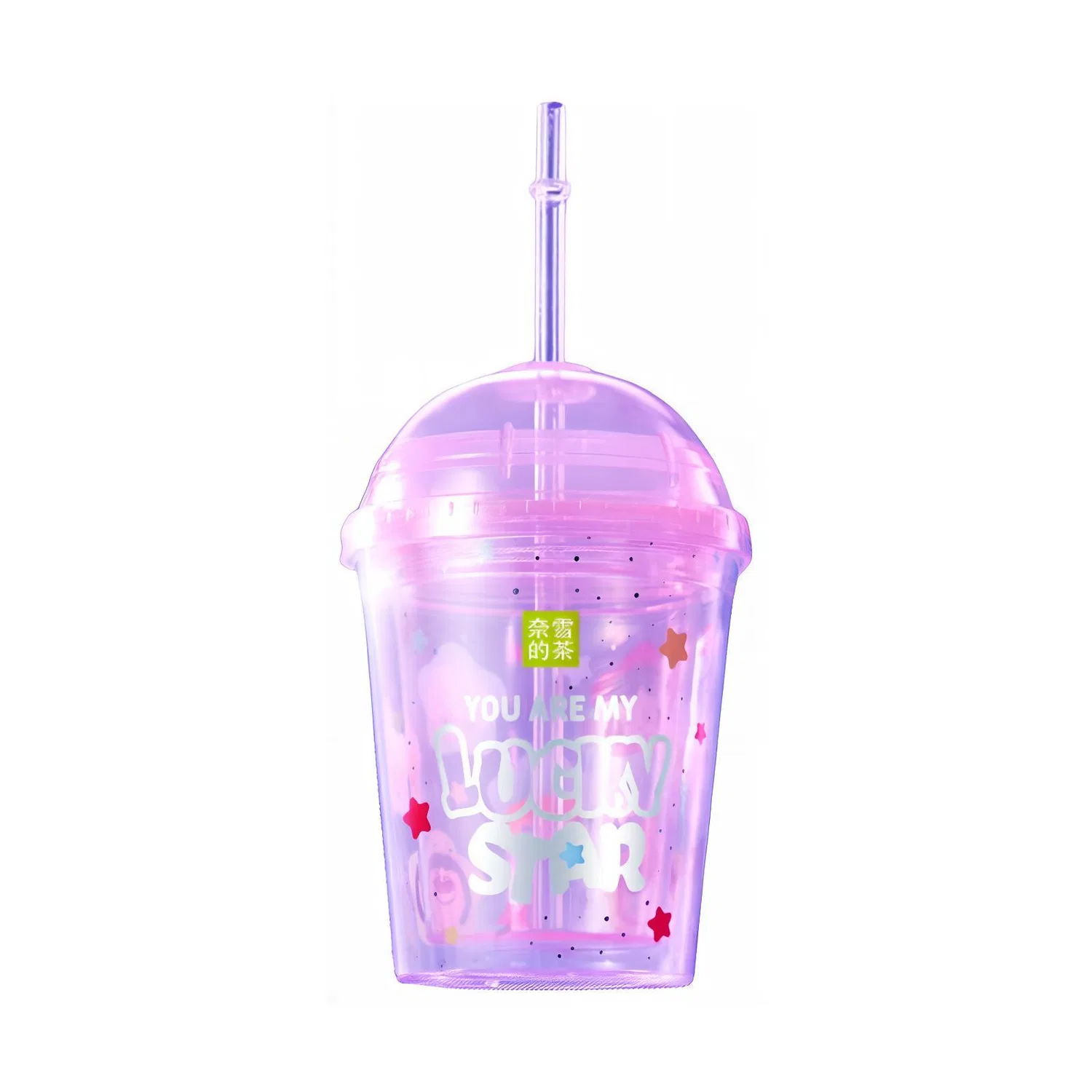 Детский стакан с трубочкой POP MART x Nayuki's Tea, пластиковый, Straw Cup, POP MART, Multicolor