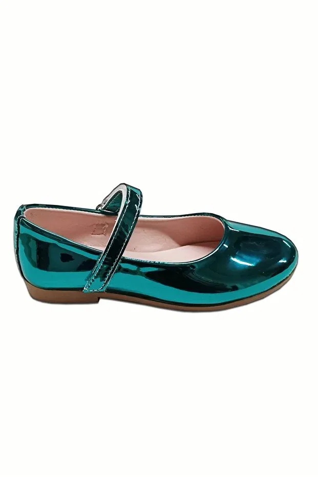 Детские балетки для девочек из эко-кожи Welissa, Blue Turquoise — фото 2