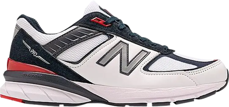Кроссовки New Balance 990v5, белый/красный/темно-синий — фото 2