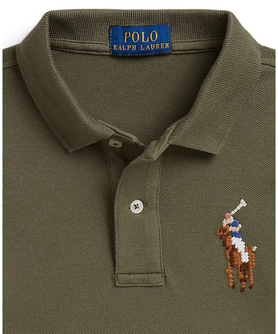 Поло с коротким рукавом Boxy Big Pony Polo Ralph Lauren, Cruise Olive — фото 3