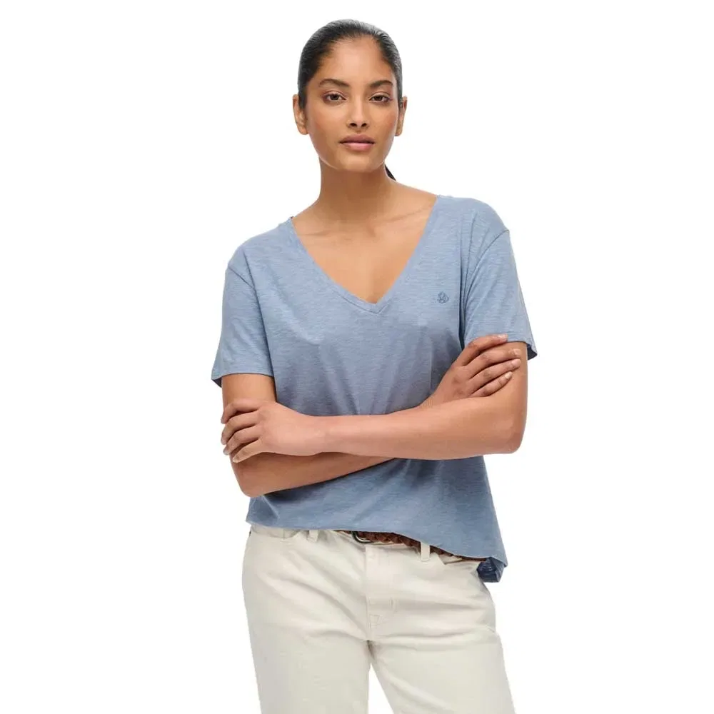 Футболка с коротким рукавом Slub Emb Vee Superdry, синий