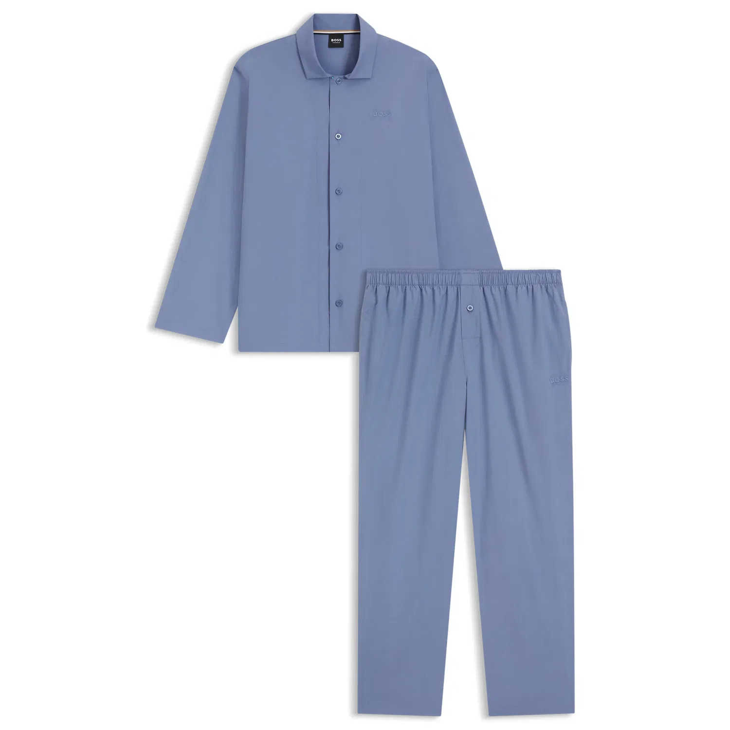 Мужская пижама с рубашечным верхом BOSS, Light Pastel Blue