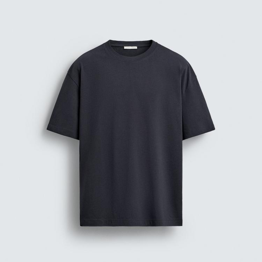 

Футболка Zara Basic Heavyweight, синий