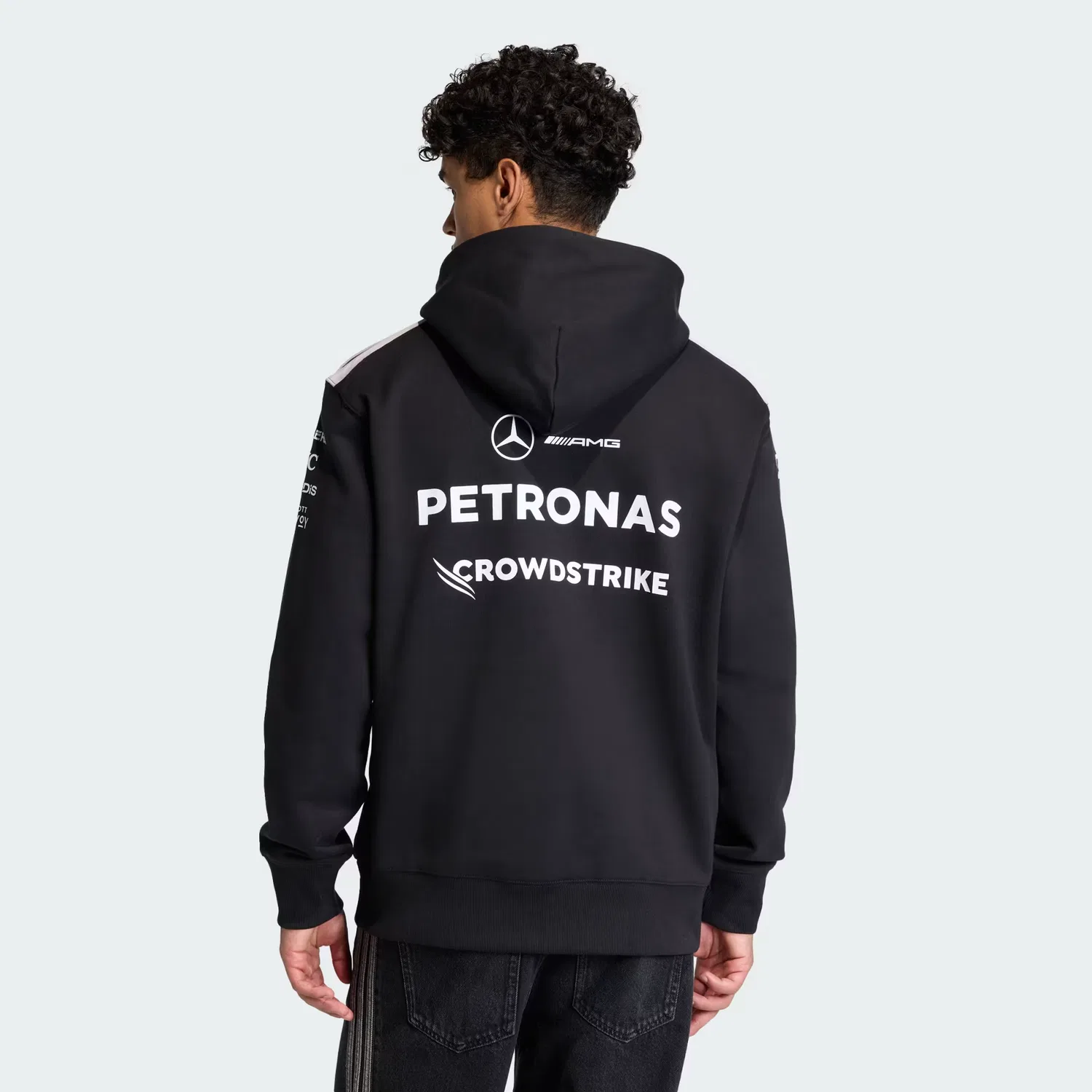 Мужское худи свободного кроя Mercedes - AMG Petronas Formula 1 Team Driver Hood Adidas Performance, черный — фото 3