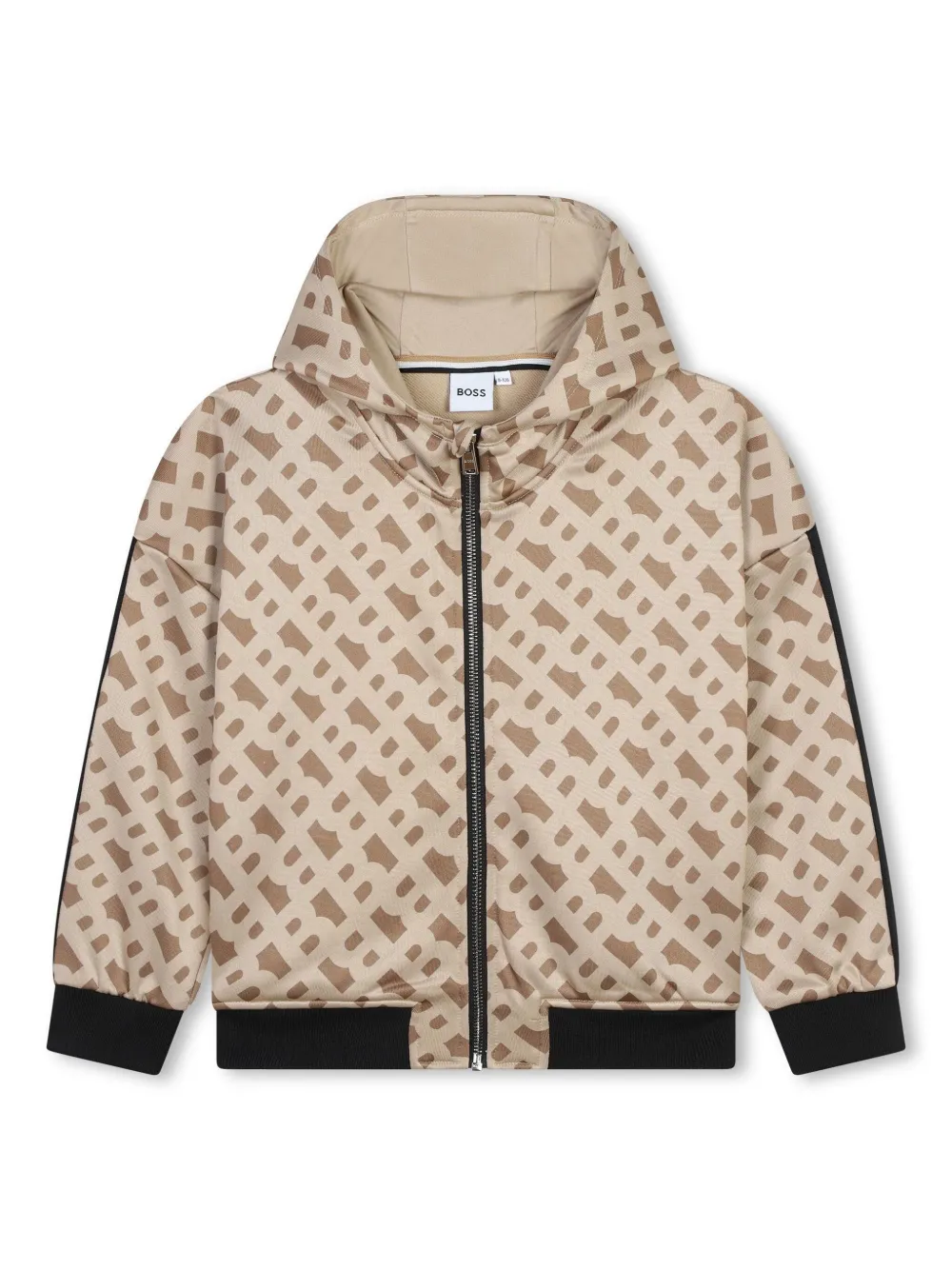 

Худи на молнии с логотипом BOSS Kidswear, нейтральный