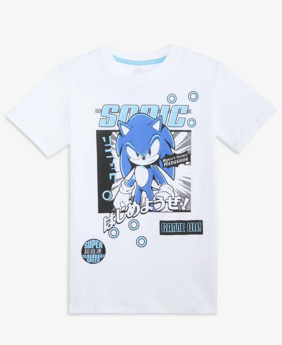 Детская футболка Sonic, размеры XS-XL Epic Threads, bright белый — фото 3