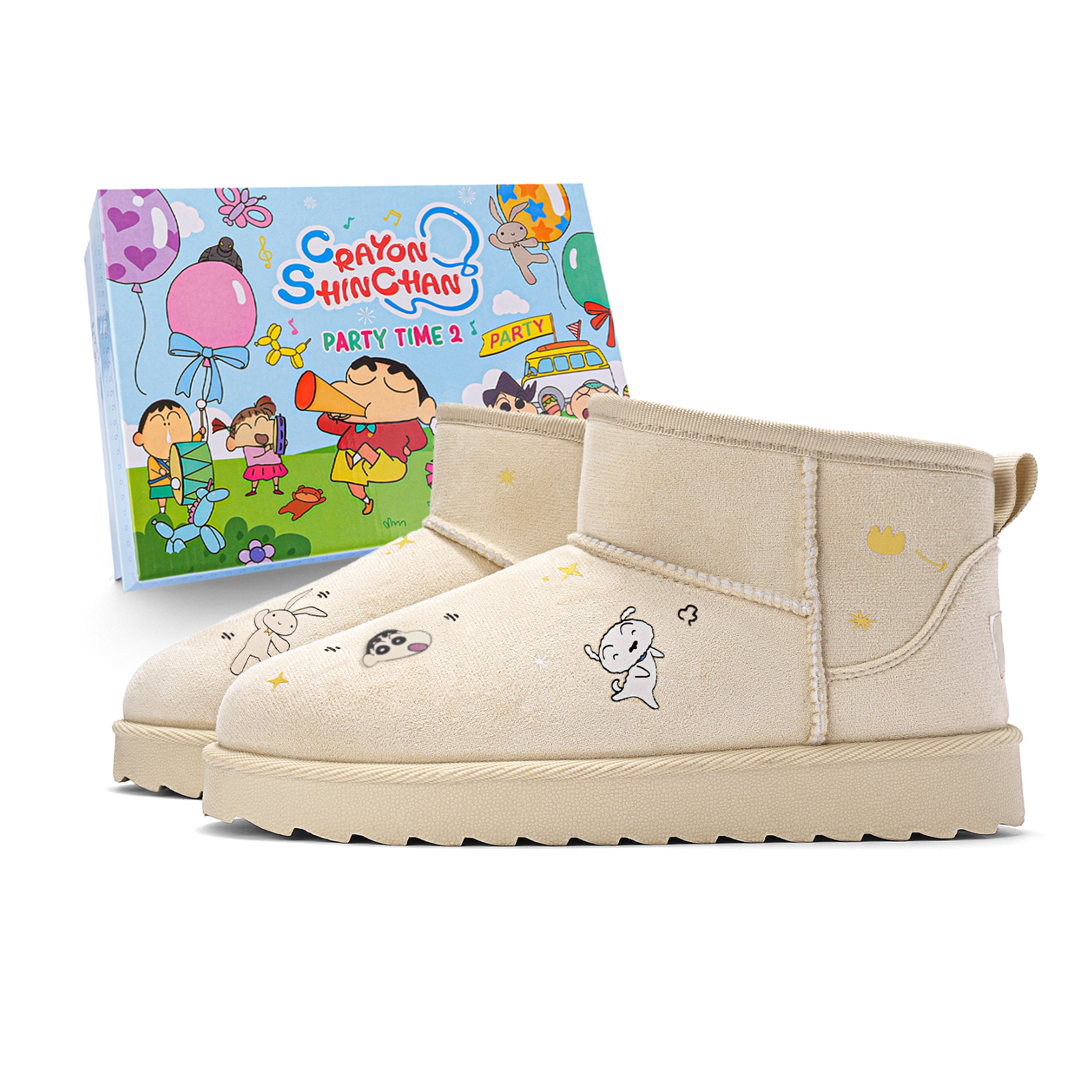 Короткие женские зимние сапоги до середины голени Crayon Shinchan, Black
