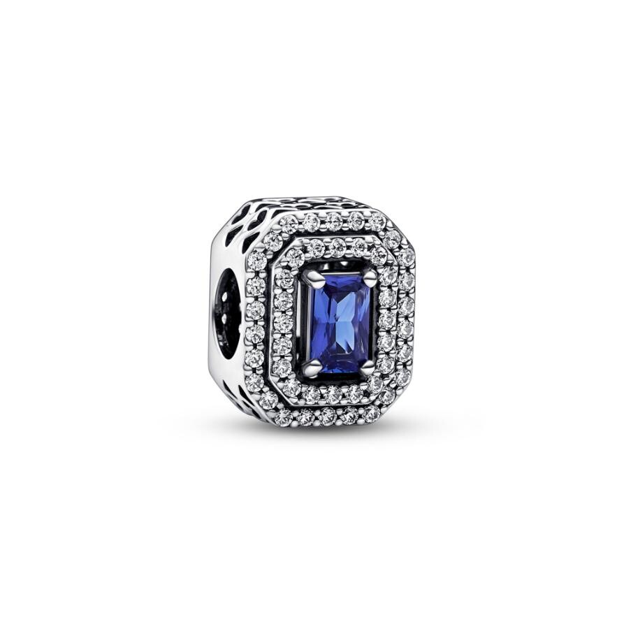 

Шарм Blue Sparkling Leveled Rectangular Pandora, стерлинговое серебро