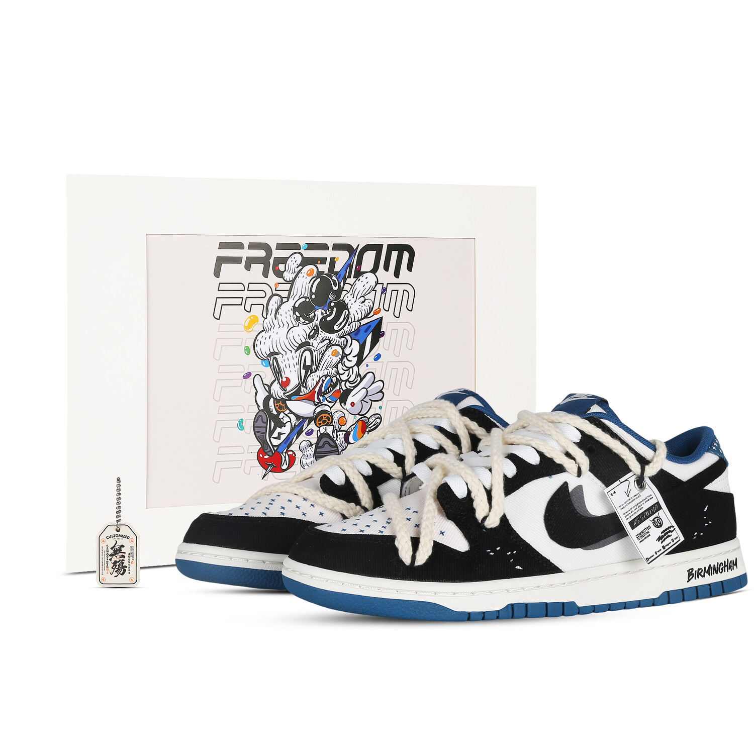 

Кроссовки Nike Dunk Skateboard Shoes Men Low-Top Black White Blue