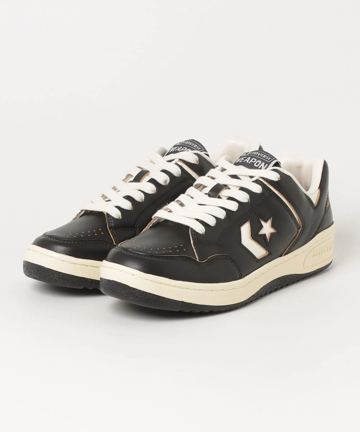 Мужские кроссовки Converse WEAPON CC AG OX чёрно-белые