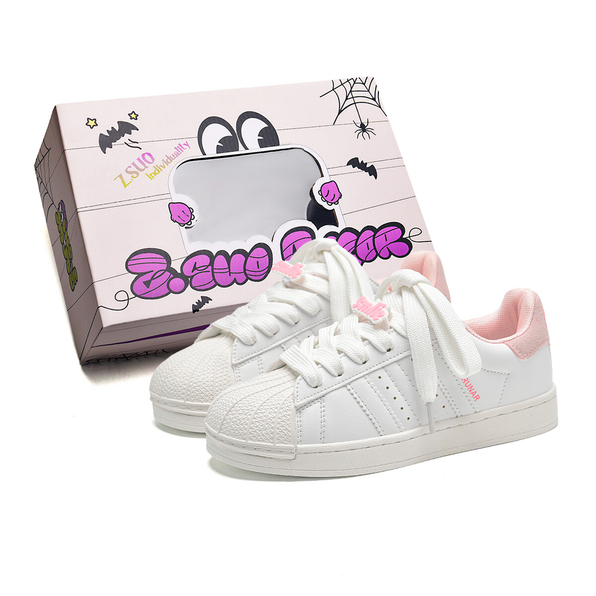 

Кроссовки Z.SUO Skateboarding Shoes Unisex Low-top, бежевый/синий
