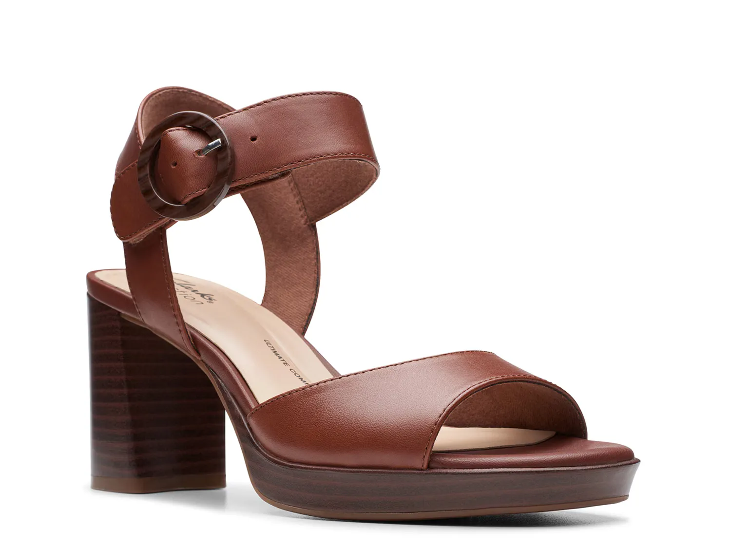 

Сандалии Amberlyn Ruby Platform Sandal Clarks, темно-коричневый