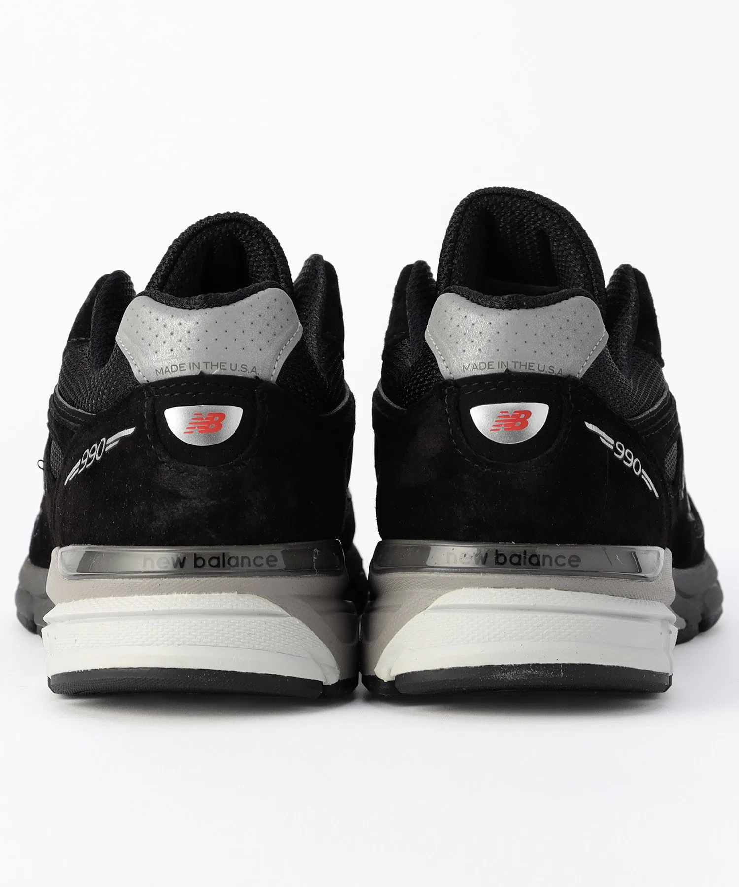 Мужские кроссовки из натуральной кожи New Balance U990BL4 чёрные — фото 4