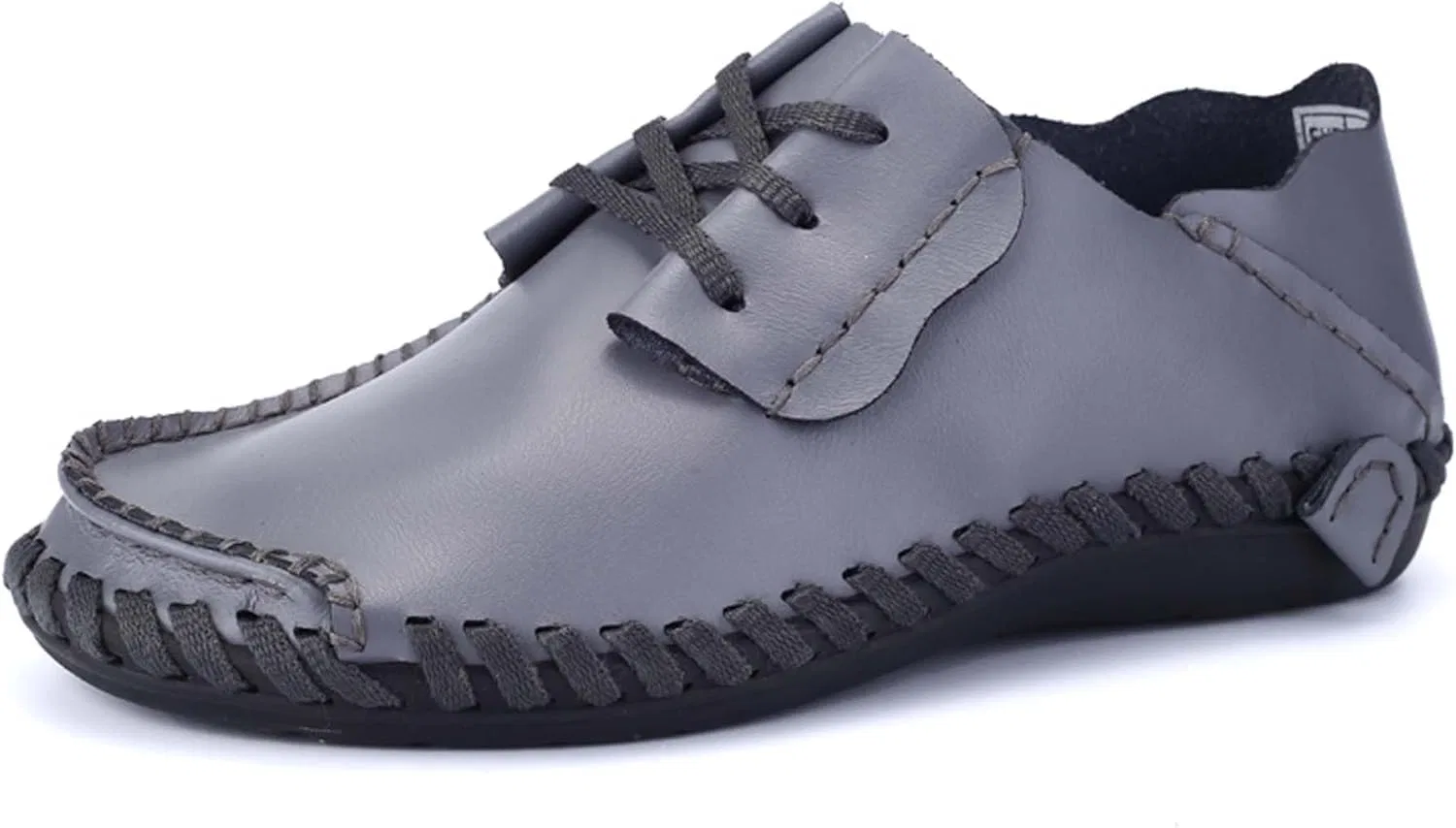 Лоферы кожаные Vintage Lace-up, Серый
