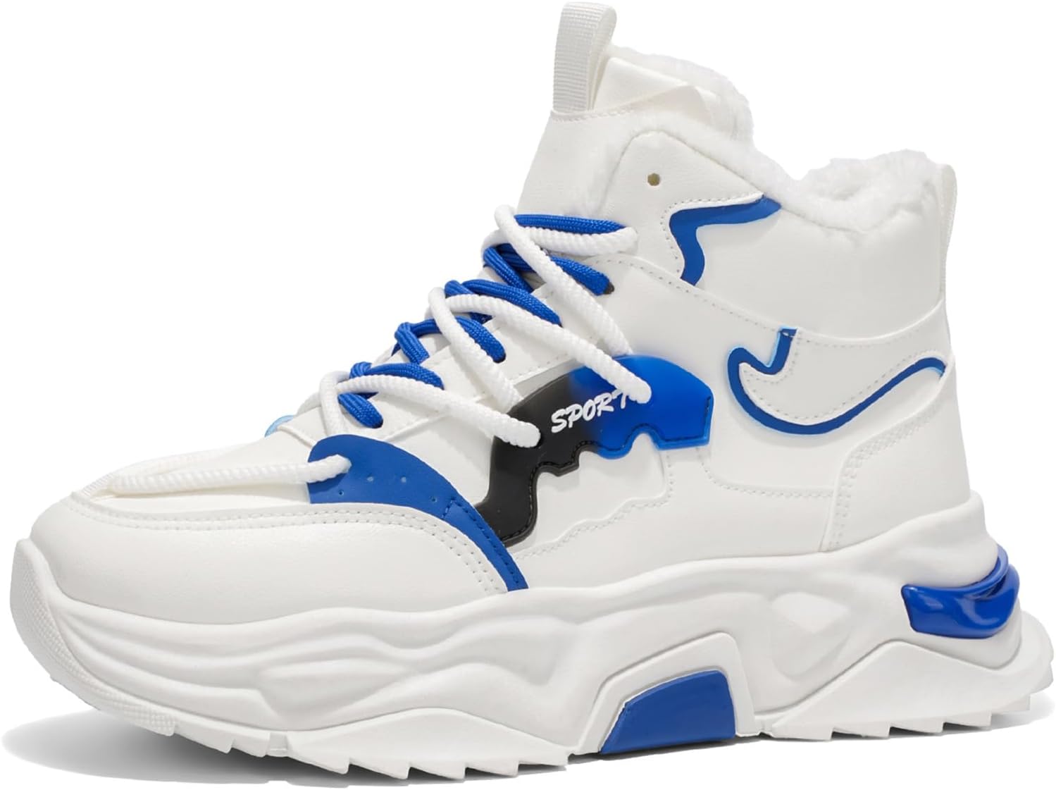 

Мужские зимние плюшевые модные кроссовки, спортивная обувь для прогулок и бега на улице Generic, белый