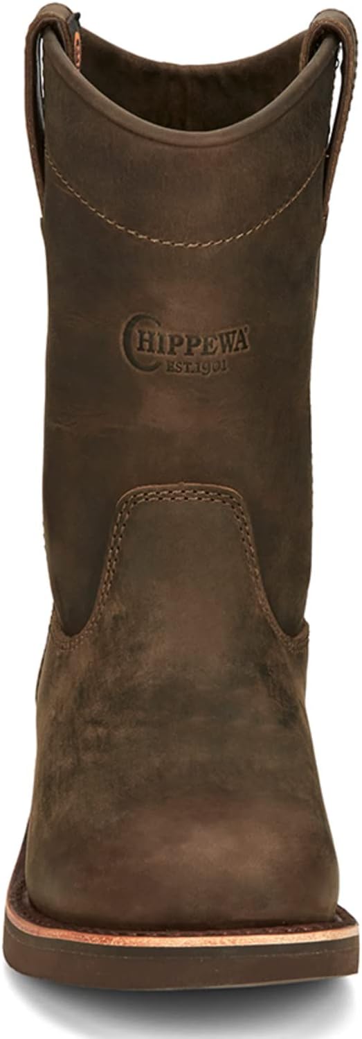 Ботинки Chippewa Classic 2.0 без шнурков - противоскользящая обувь - ортопедическая стелька для мужчин - прочный кожаный верх - резиновая подошва Vibram - обеспечивает сцепление на мокрых и сухих поверхностях, шоколадный — фото 4