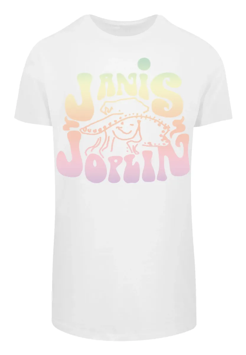 

Футболка F4NT4STIC "PLUS SIZE Janis Joplin Pastel Logo", принт, белый