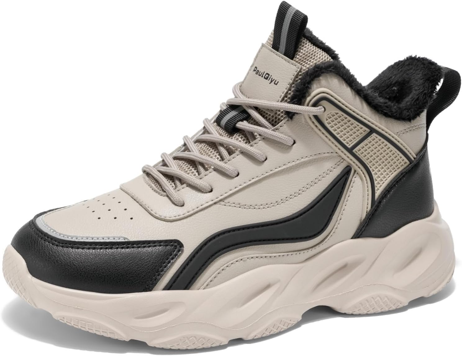 

Мужские зимние теплые массивные кроссовки на платформе с круглым носком, шнуровкой, средним верхом, снегоступы, удобные, нескользящие, легкие повседневные спортивные ботинки для прогулок по снегу, походов, работы и повседневной зимней носки Yrzh...